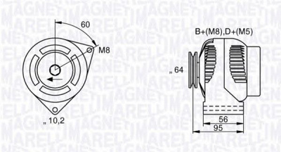MAGNETI MARELLI 063533350070 -  Генератор